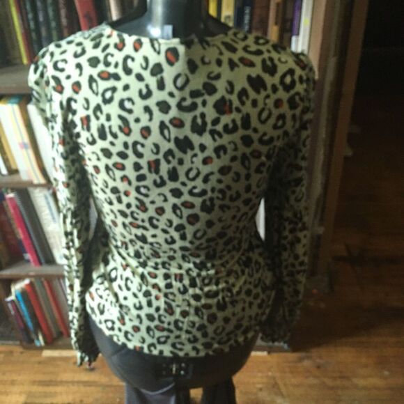 Blink London leopard print S boho flowy lightweight blouse - Picture 3 of 5